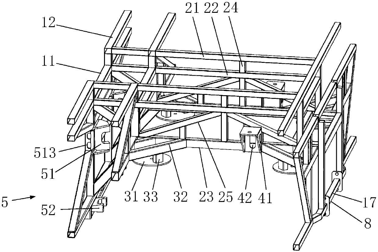 Rear axle frame for buses