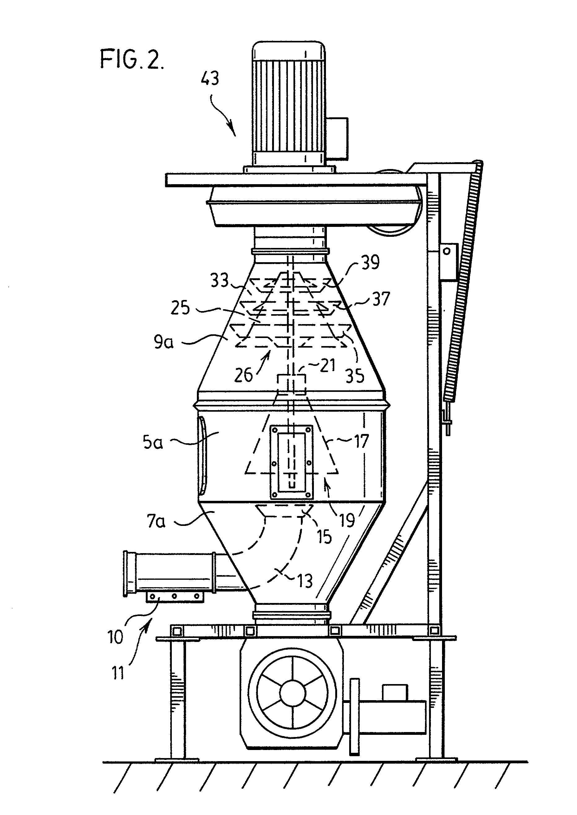 Method apparatus for separating unwanted matter from granular material