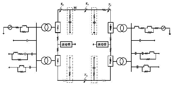 Identification method for faults in and out of area of high voltage direct current (HVDC) transmission line based on multi-fractal spectrum