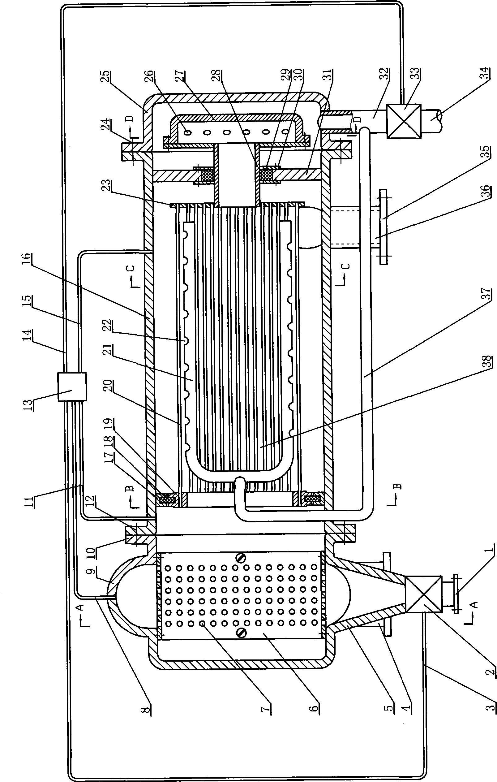 Device for filtering water automatically driven by multi-stage water power