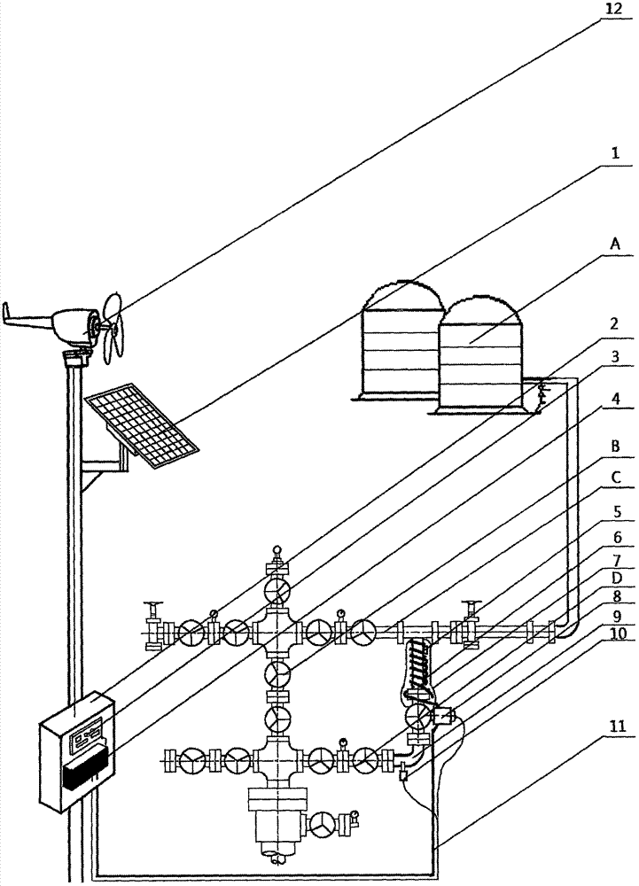 Gas collecting control device for solar casing gas