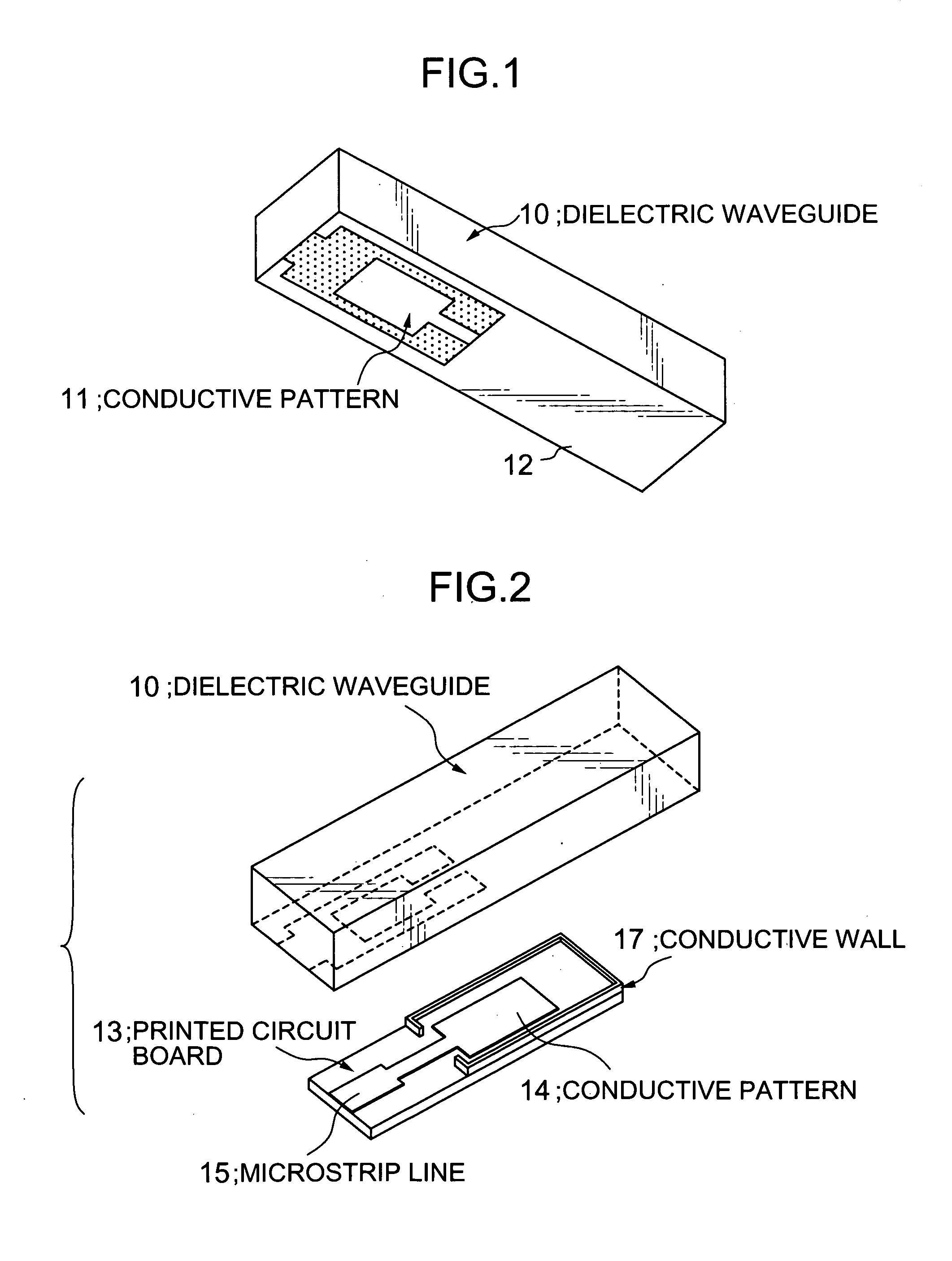 Input/output coupling structure for dielectric waveguide