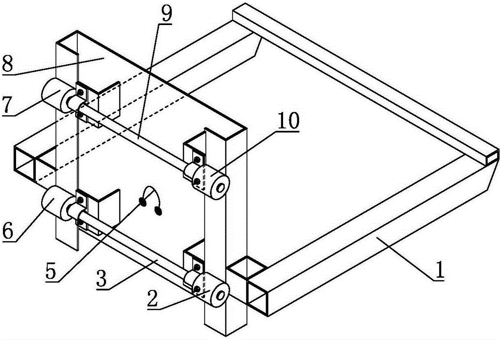 Frame stacking type conveyer achieving manual horizontal pushing and power vertical conveying