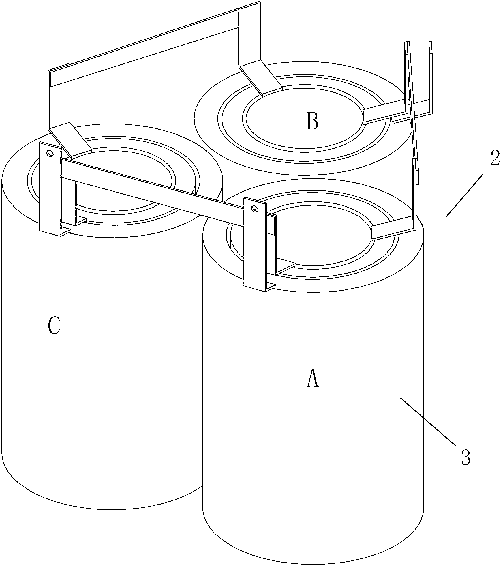 Stereoscopic rolled iron core type photovoltaic transformer with stabilizing windings