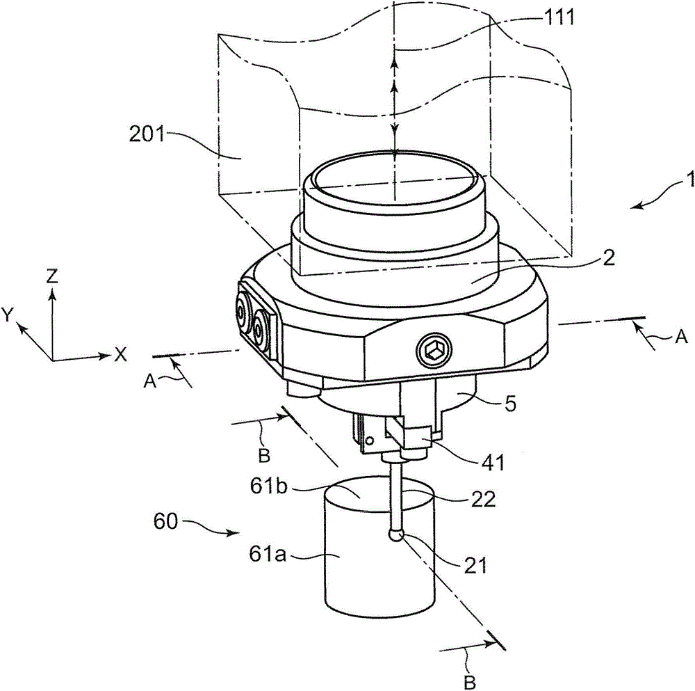 Detector used for three-dimensional shape measuring device