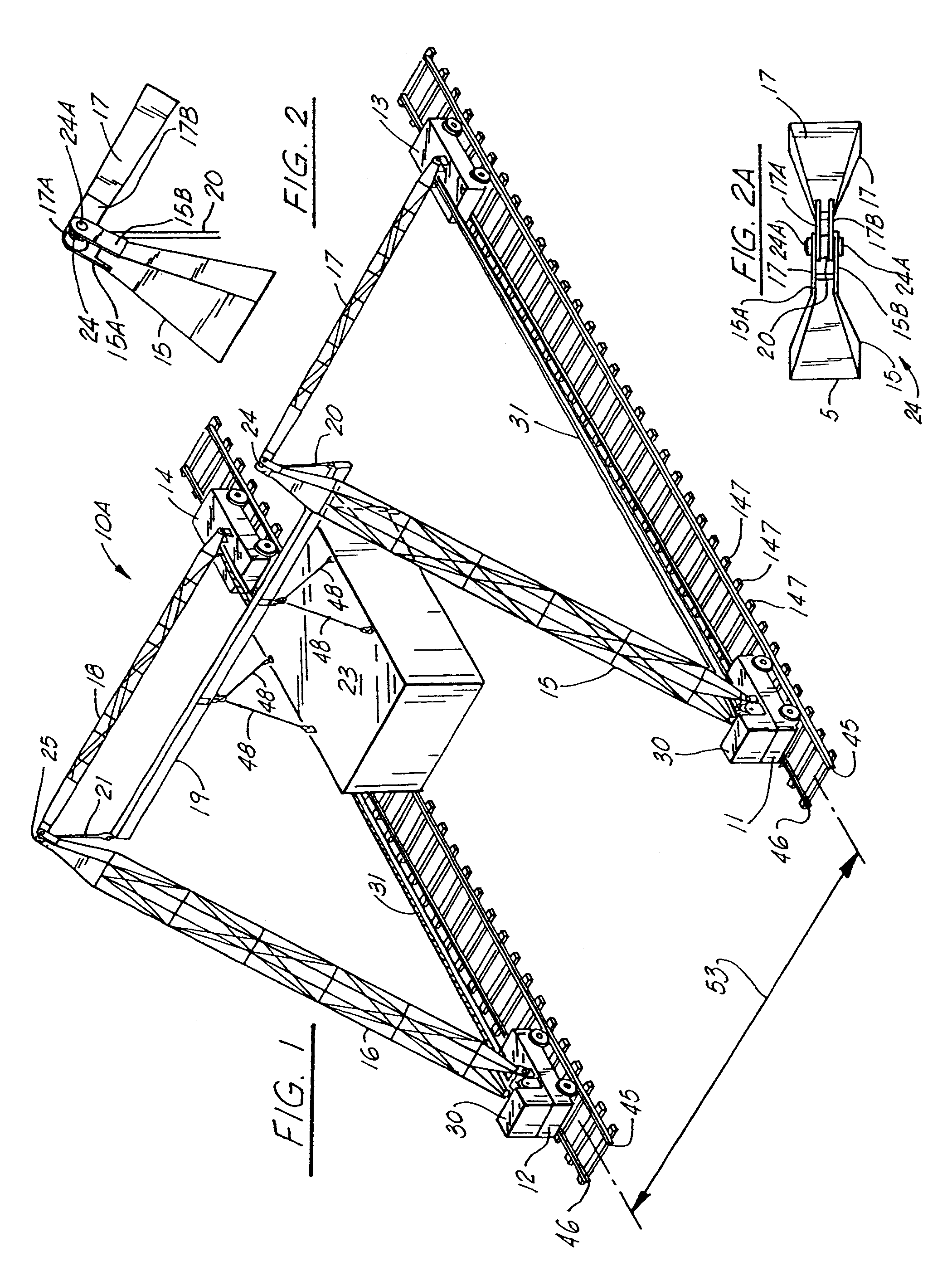 Powered lifting apparatus using multiple booms