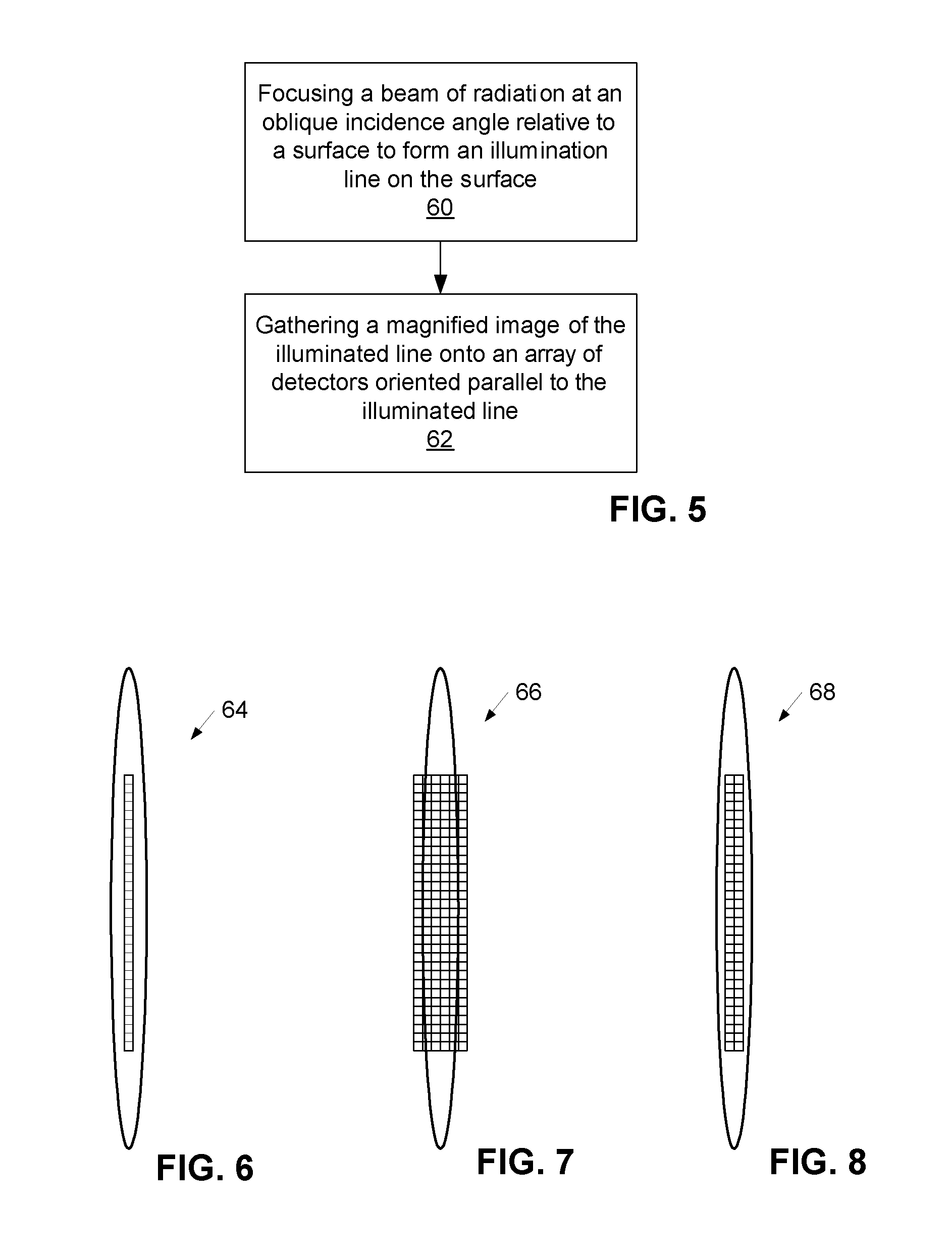 Surface inspection system using laser line illumination with two dimensional imaging
