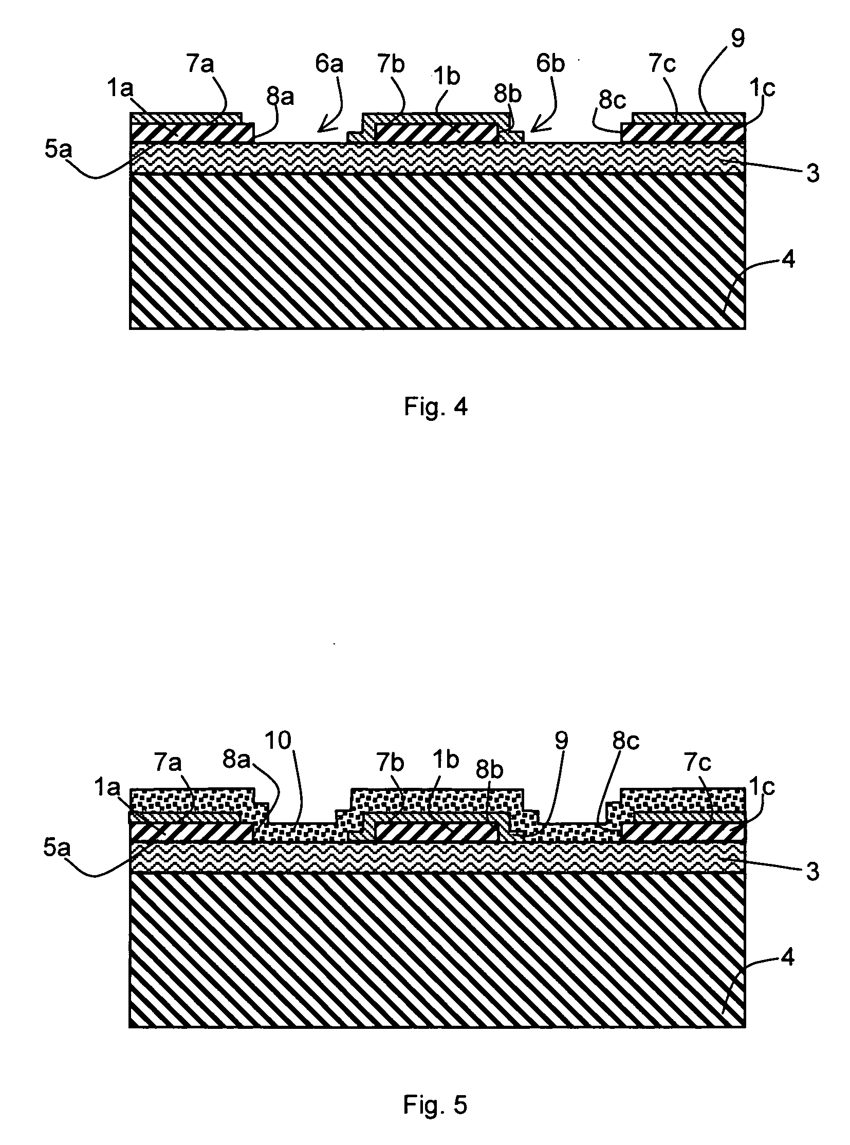 Method for producing distinct first and second active semi-conducting zones and use thereof for fabricating C-MOS structures
