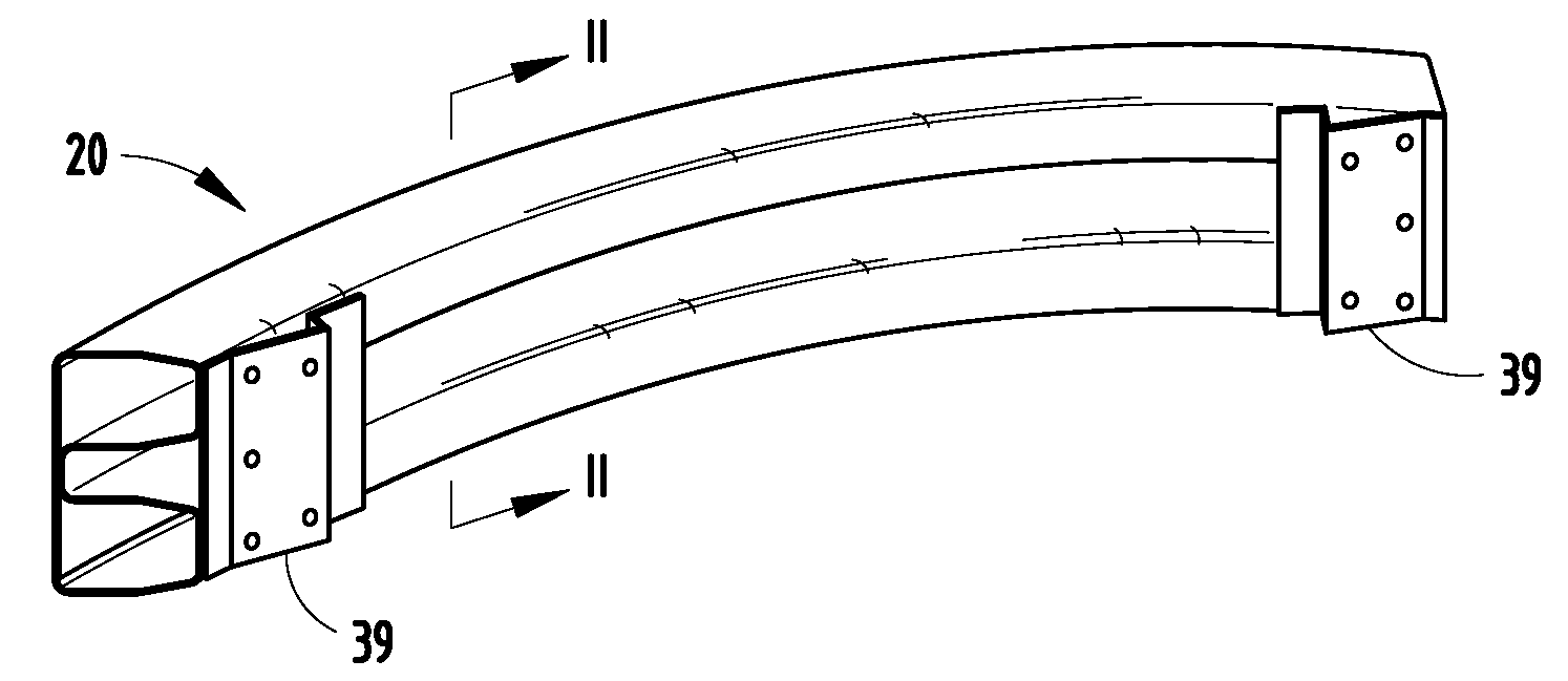 Impact beam with double-wall face