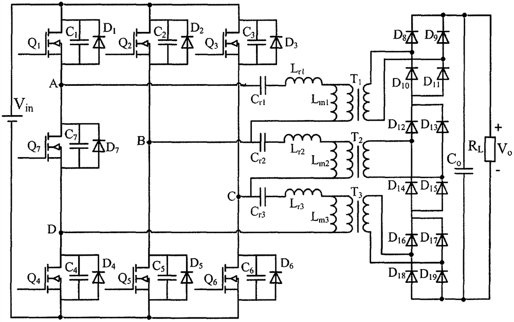 Three-phase LLC resonant converter with ultra-wide voltage regulation range