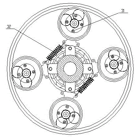 Rolling confluence ring device suitable for transmission with large power