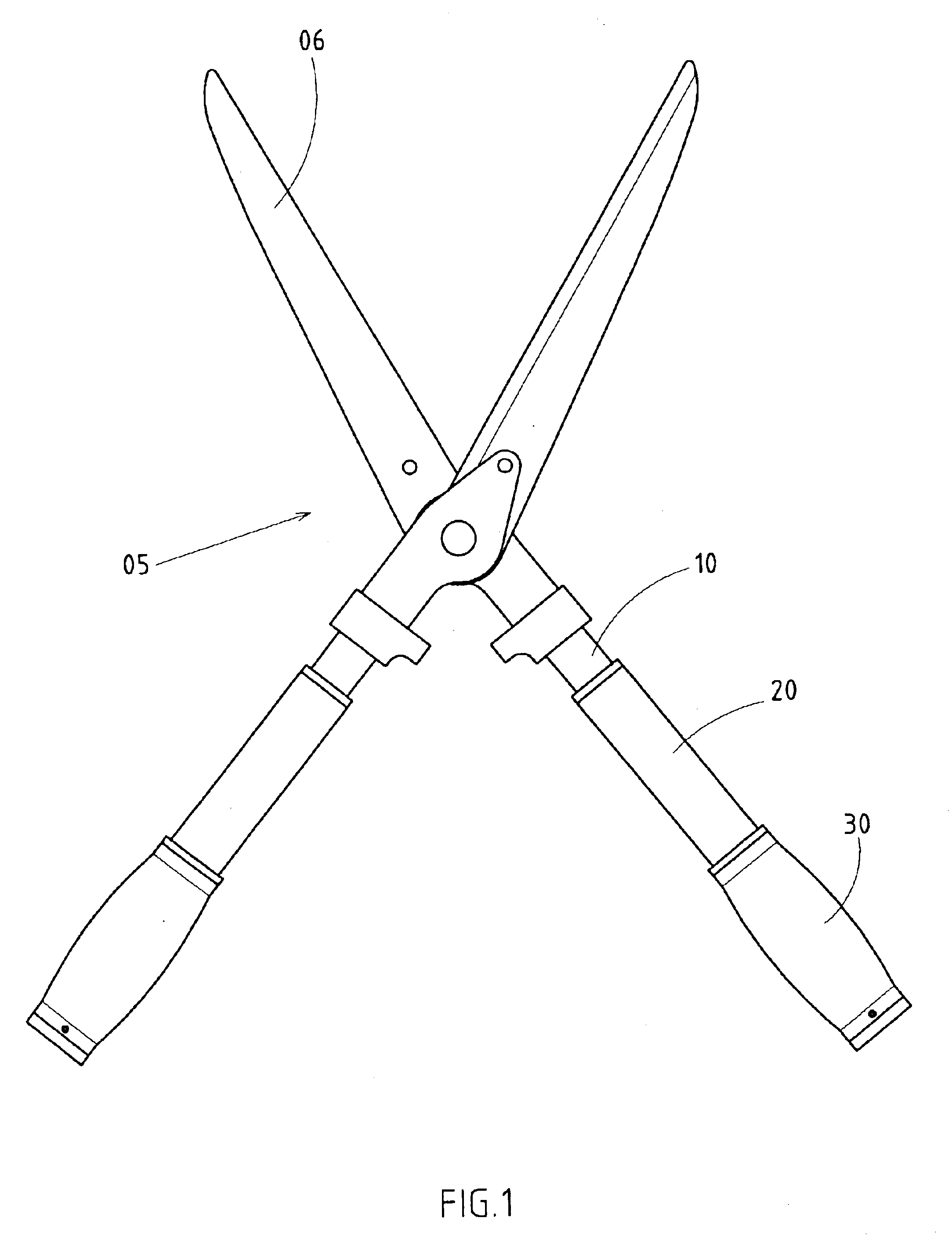 Locating structure of expandable oval handles of garden shears