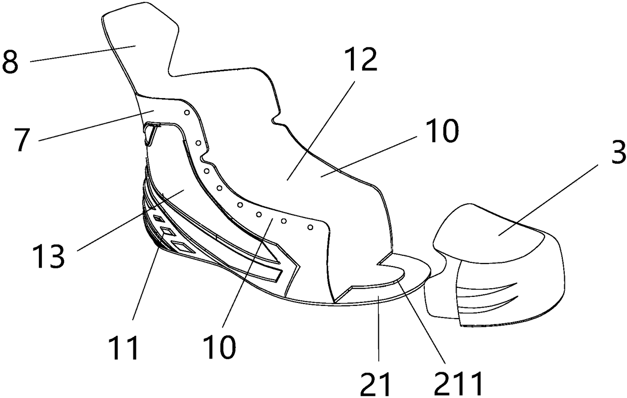 Hockey skate shell, hockey skates and roller skates