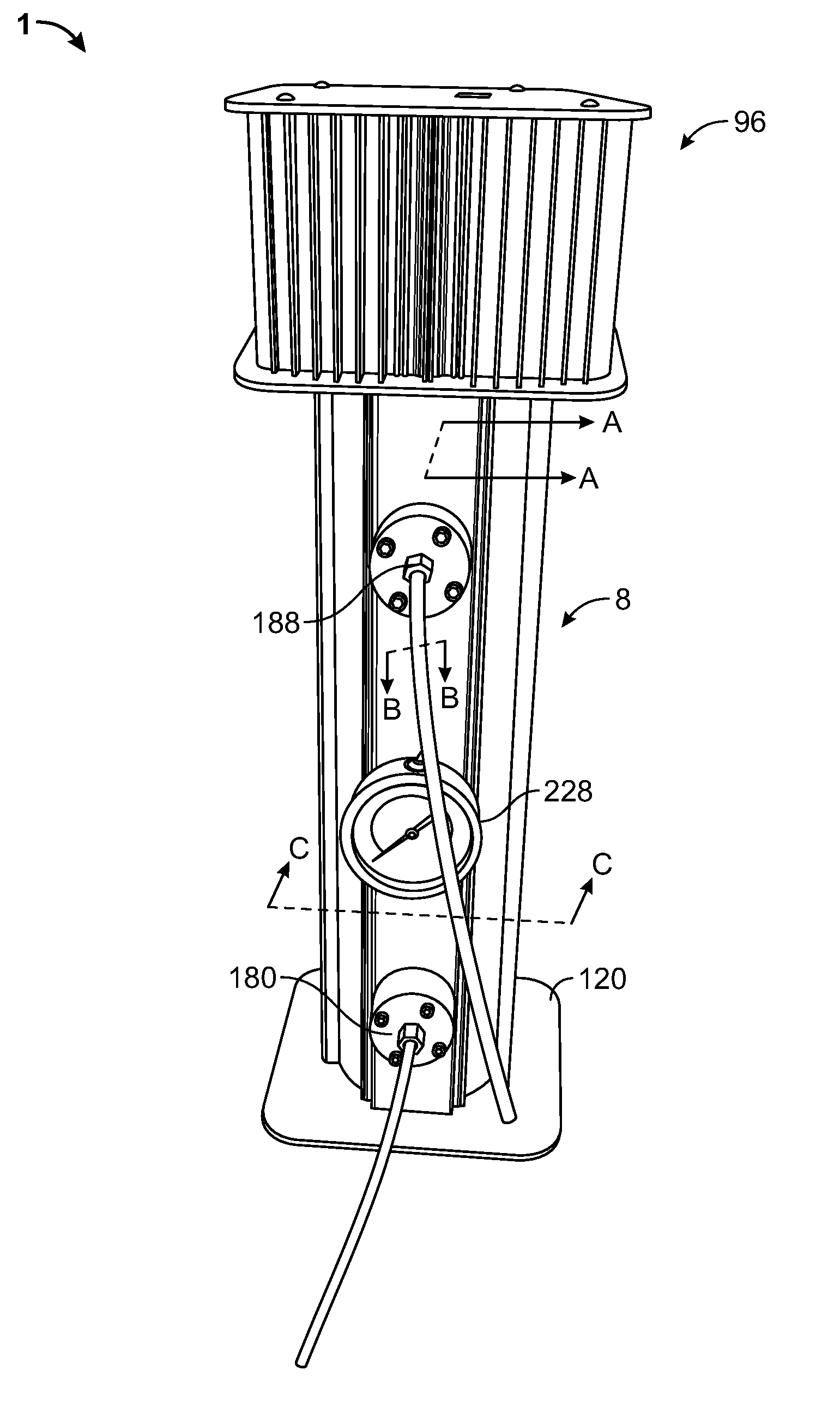 Device and method for sanitizing gas and water