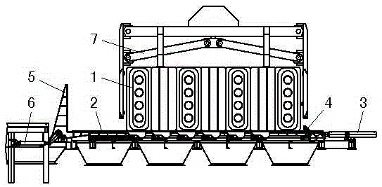 Automatic disassembling method and device for anode carbon blocks