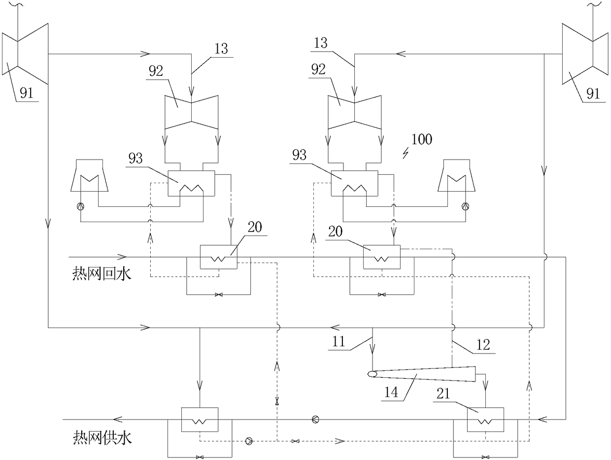 Indirect air cooling unit steam exhaust utilization device