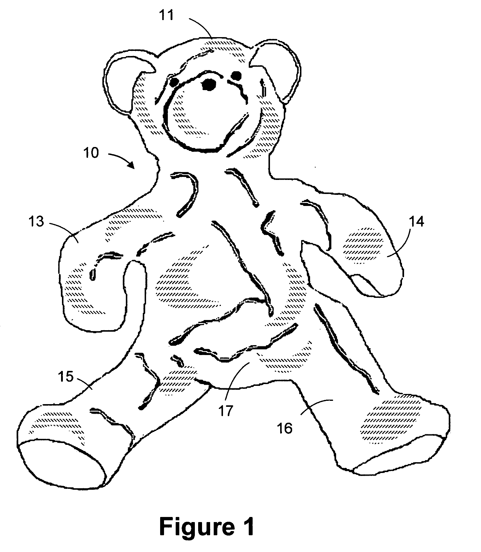 Stuffed toy with removable and replaceable stuffing, and method for use thereof