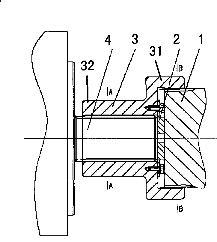 Floating connection device between hydraulic power unit gear box and oil pump for engineering ship