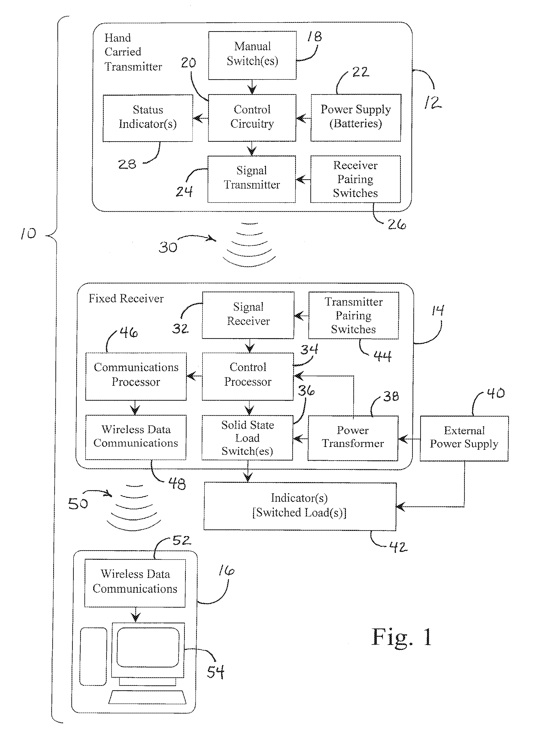 System for Wireless Activation of Communication Indicators within an Industrial or Professional Working Environment