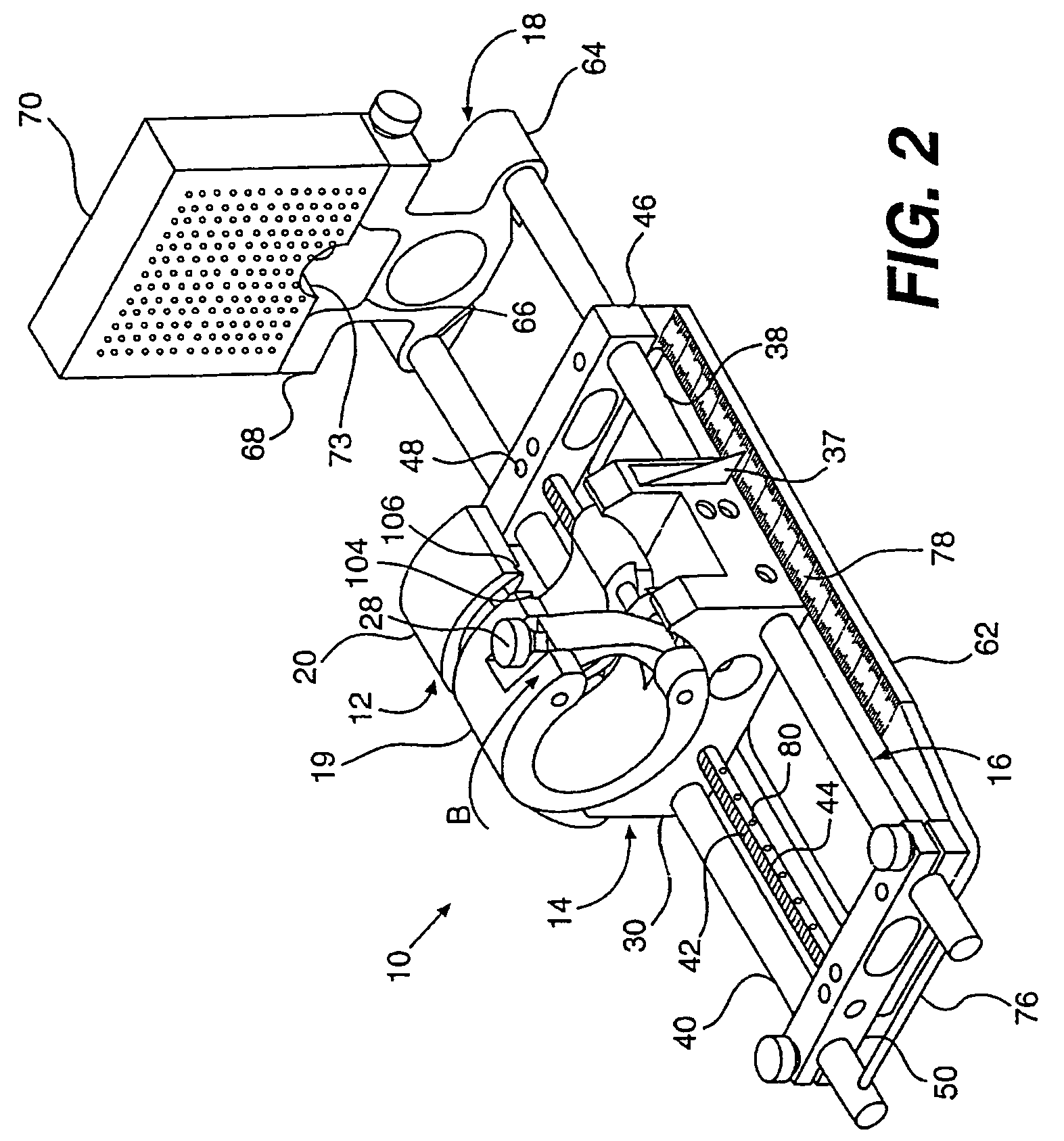 Ultrasound probe support and stepping device