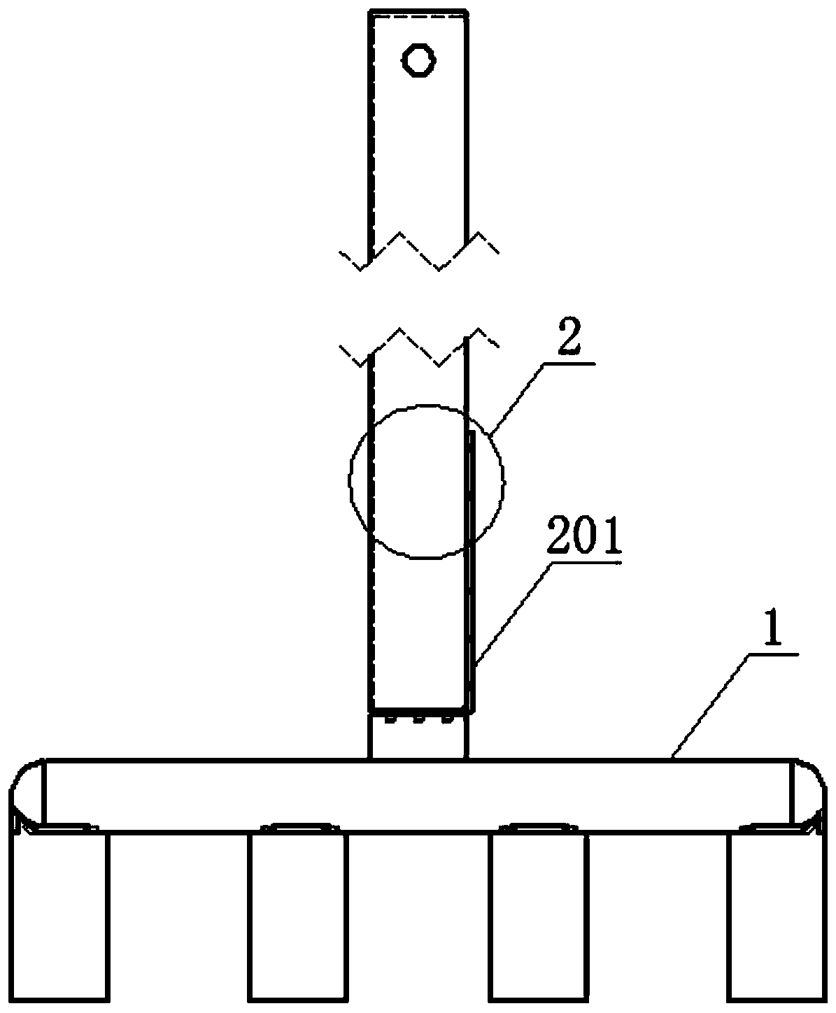 A kind of anode steel claw guide rod group