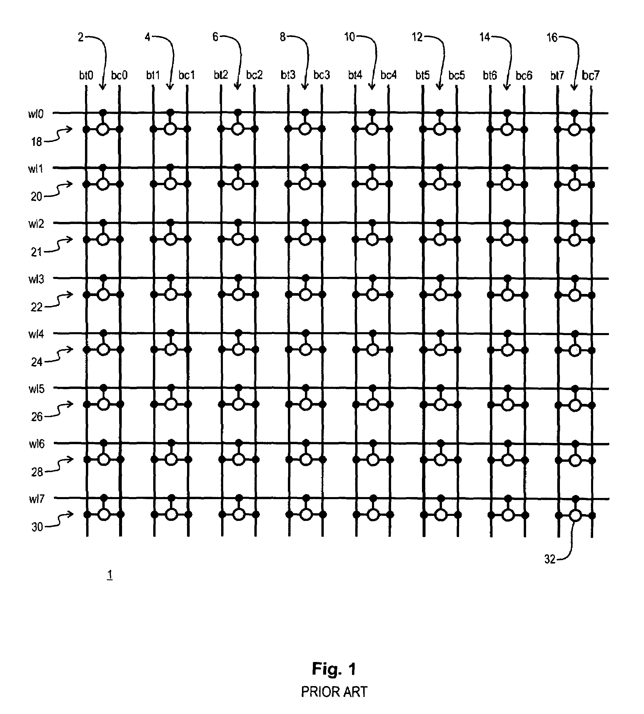 Shared bit line memory device and method