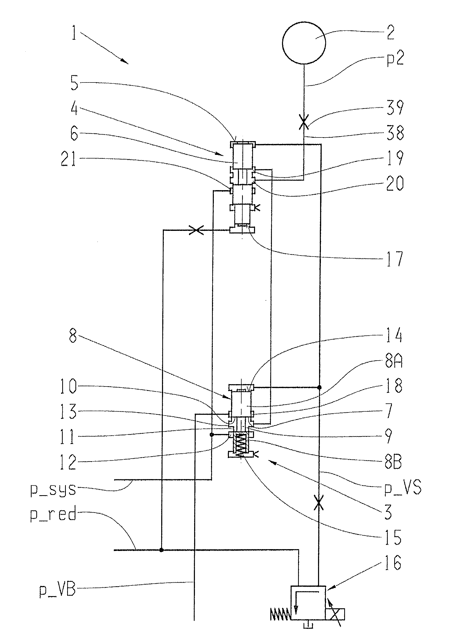 Hydraulic system for actuating at least one shifting element of a transmission