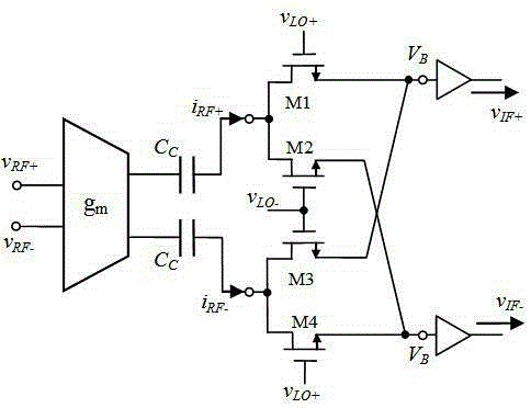 Low power semi-active and semi-passive broadband down mixer