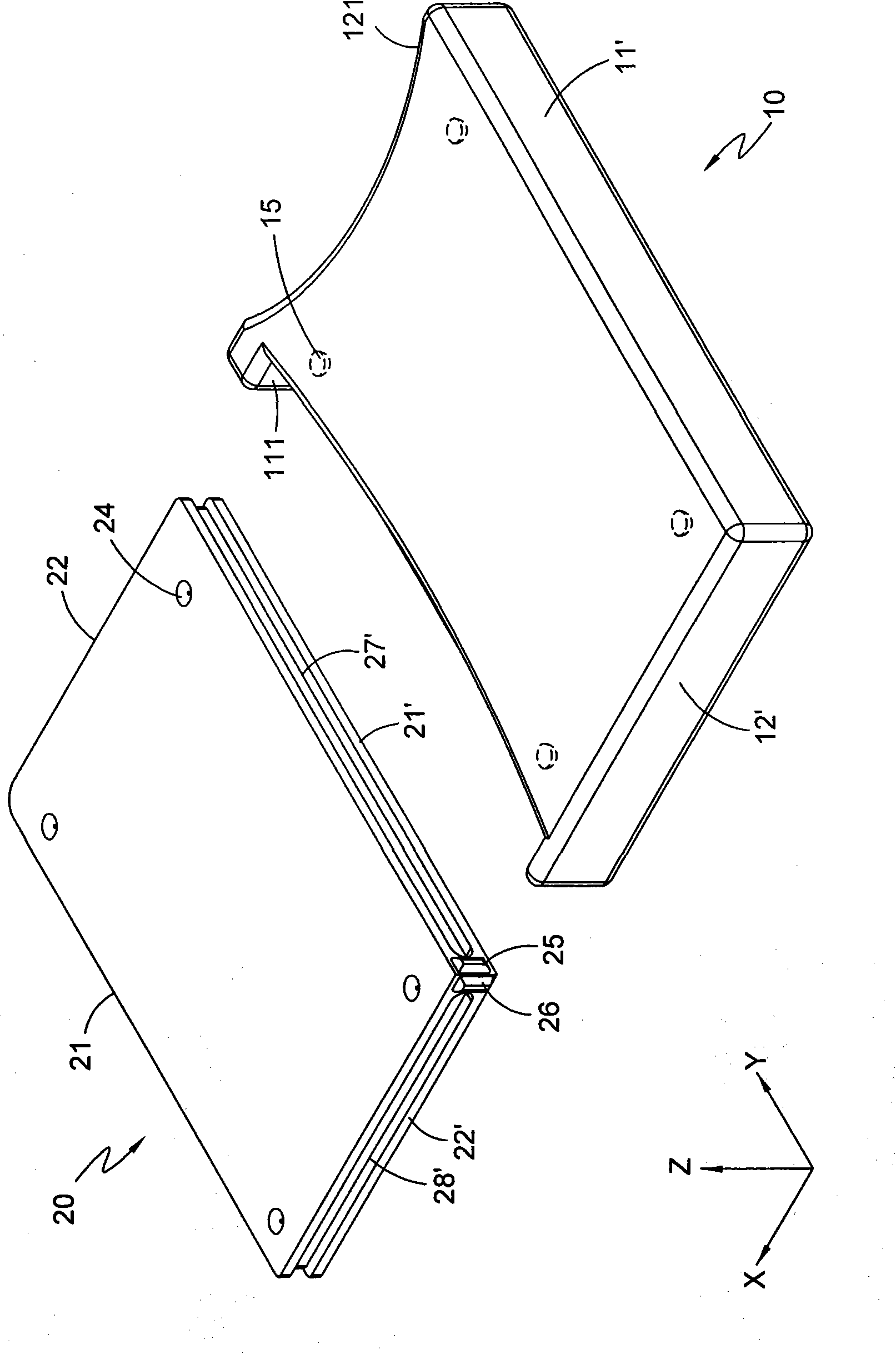 Double-screen device structure