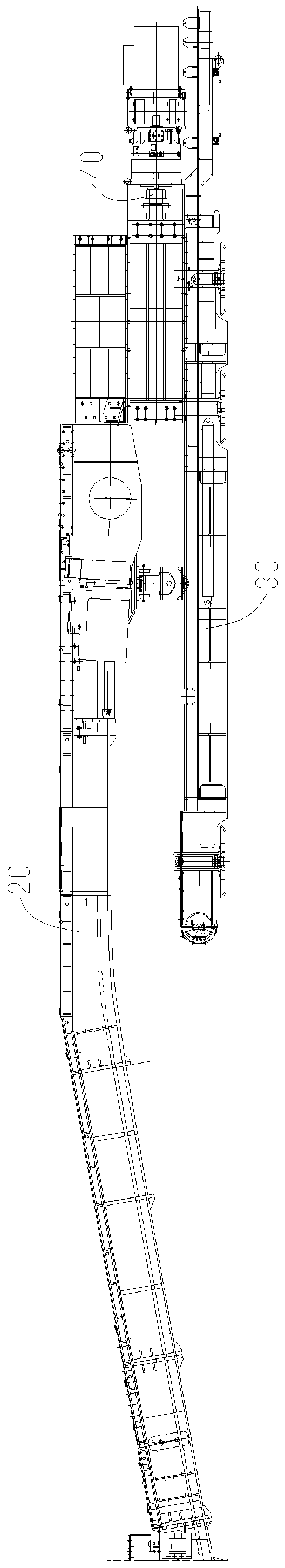 Ore selective crushing device at middle section of underground belt