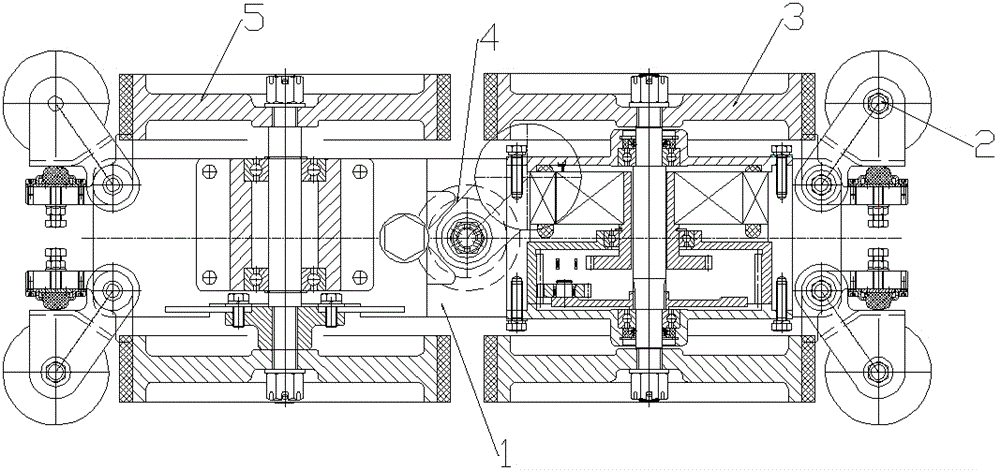 Power bogie driven by direct current motor