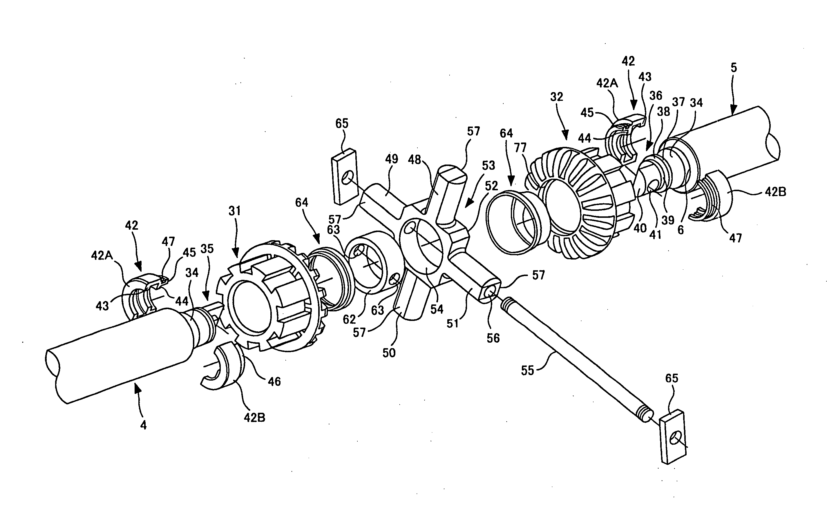 Structure for coupling differential assembly with drive shaft