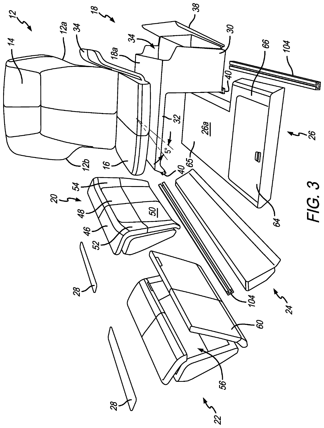 Vehicle business class seat and stowage system