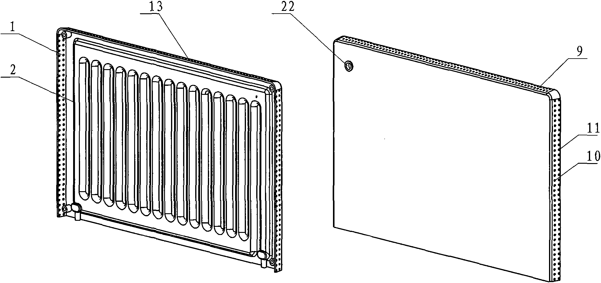 Heat radiating device of flat water tank for computers and electrical apparatus