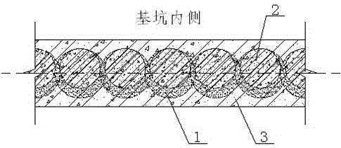 Combined type foundation pit supporting pile structure