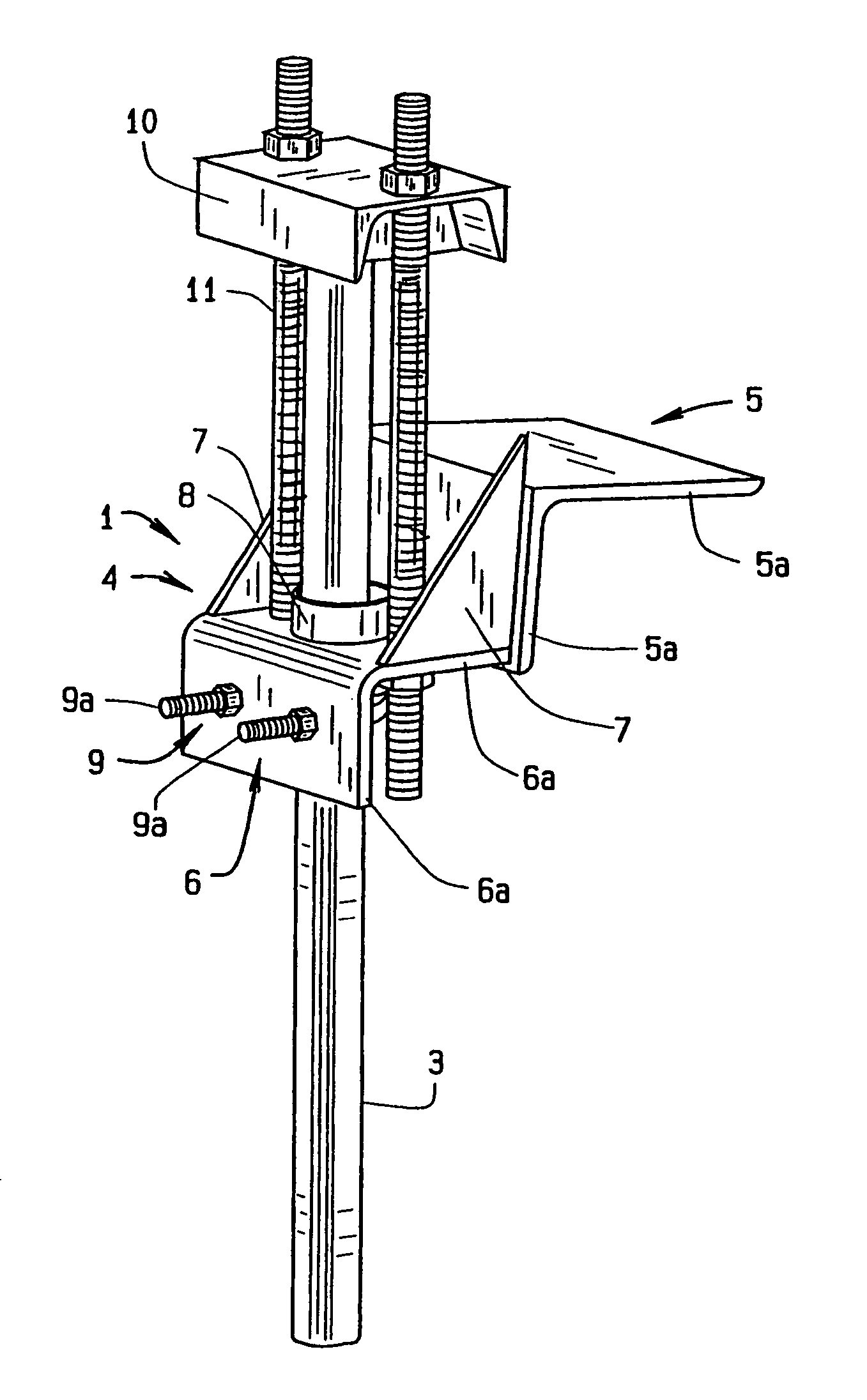 Bracket assembly for lifting and supporting a lightweight foundation