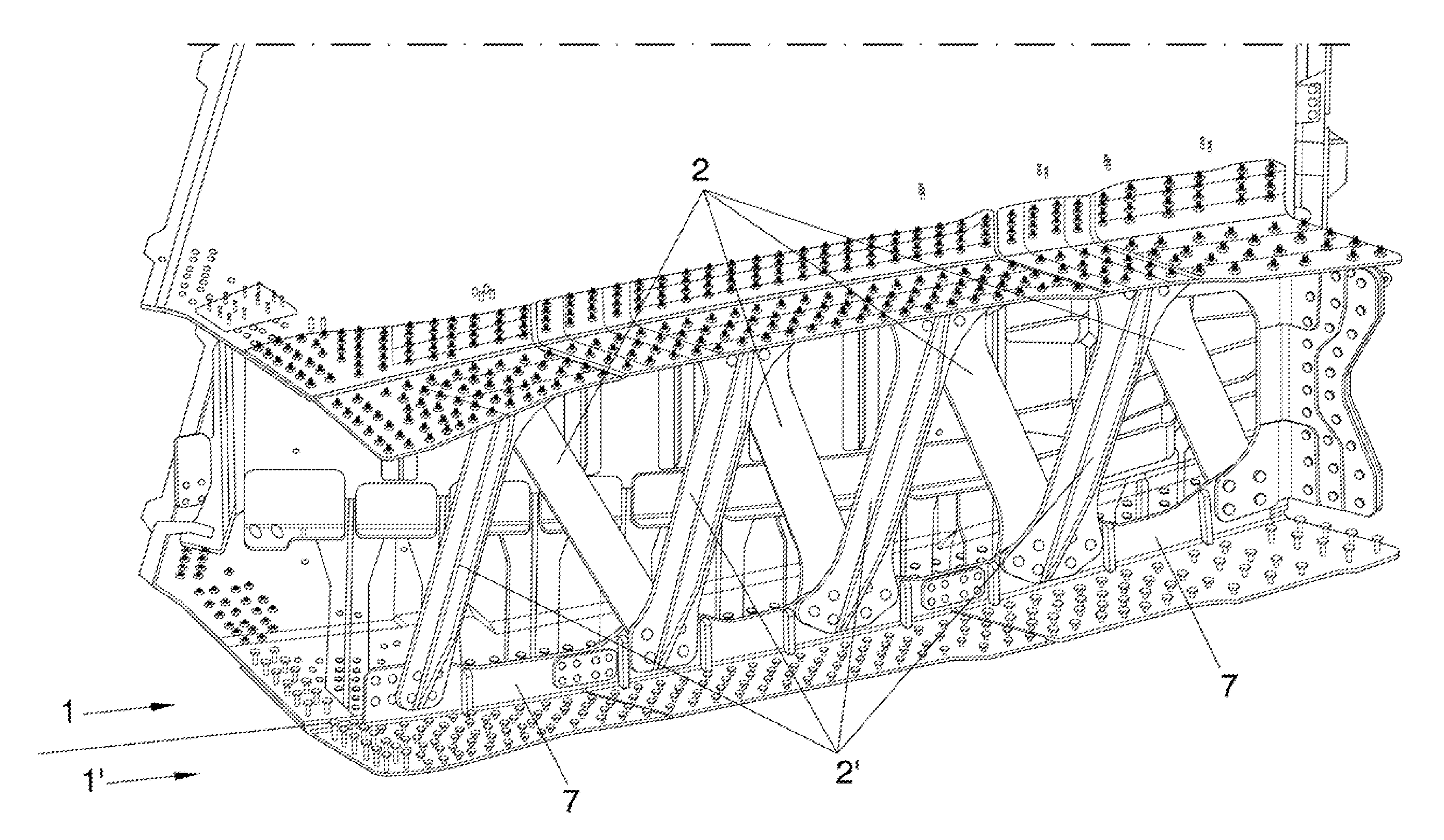 Integration system for lifting surface lateral parts in an aircraft