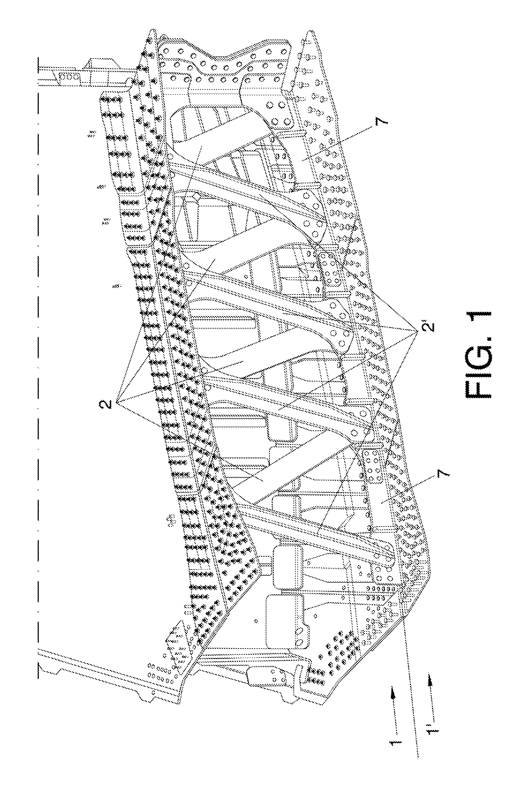 Integration system for lifting surface lateral parts in an aircraft