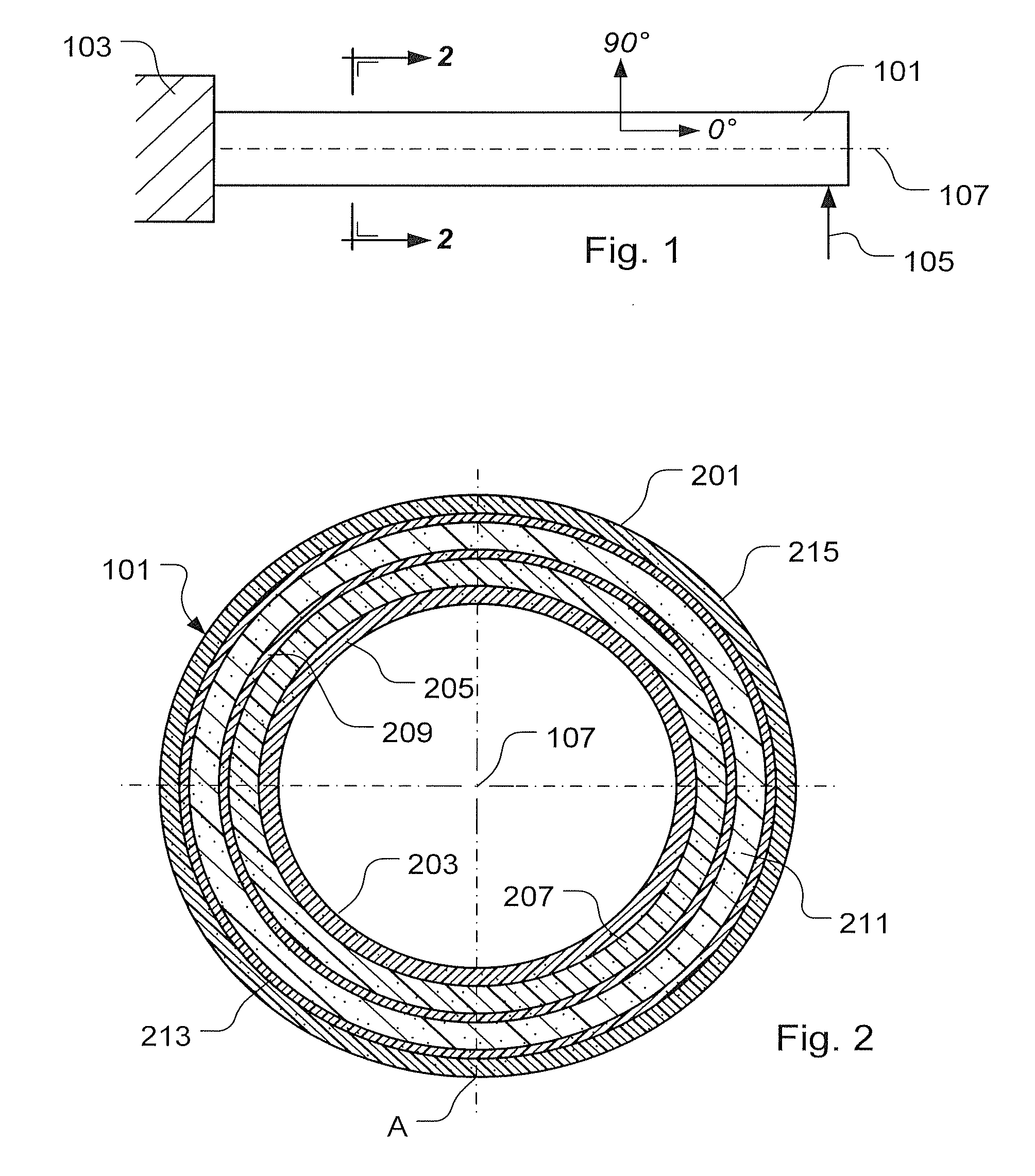 Fiber-Reinforced, Composite, Structural Member Exhibiting Non-Linear Strain-to-Failure and Method of Making Same