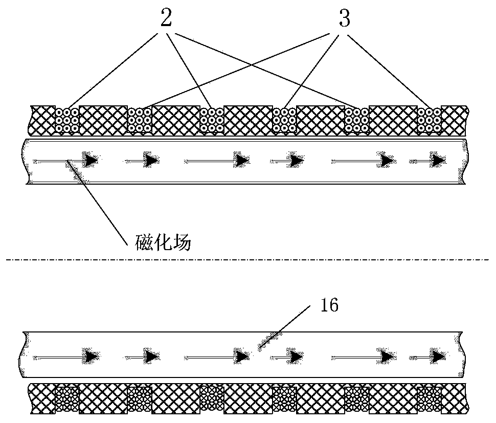 Coil self-excitation-based ferromagnetic pipeline electromagnetic ultrasonic transducer, excitation device and receiving device