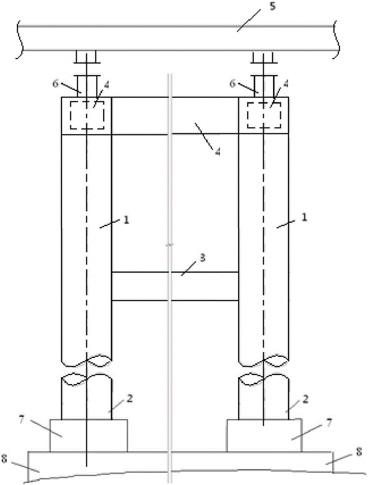 Novel steel-structure gallery bridge foundation structure and construction method thereof
