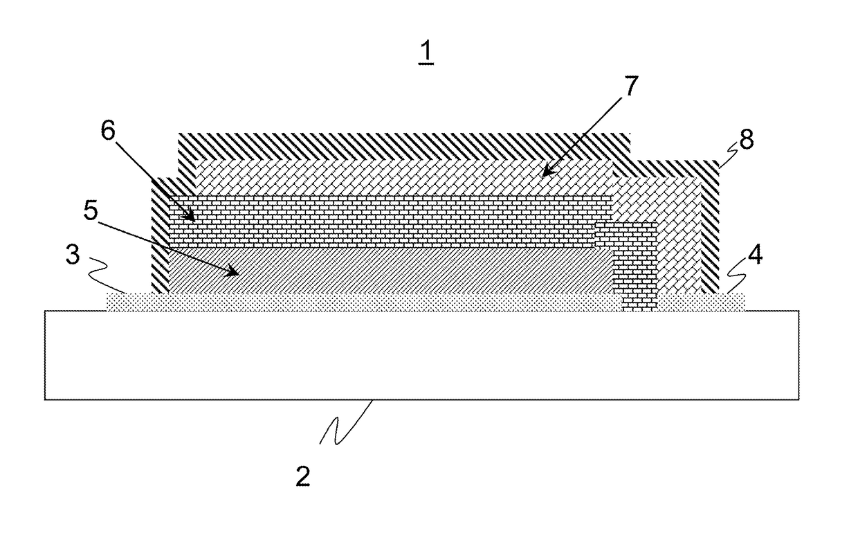 Electrical storage system comprising a disc-shaped discrete element, discrete element, method for the production thereof, and use thereof