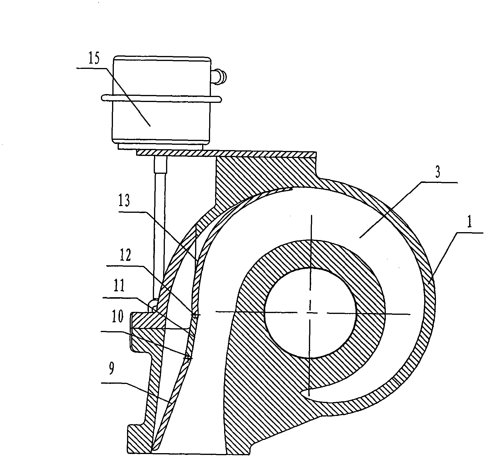 Section-variable turbine