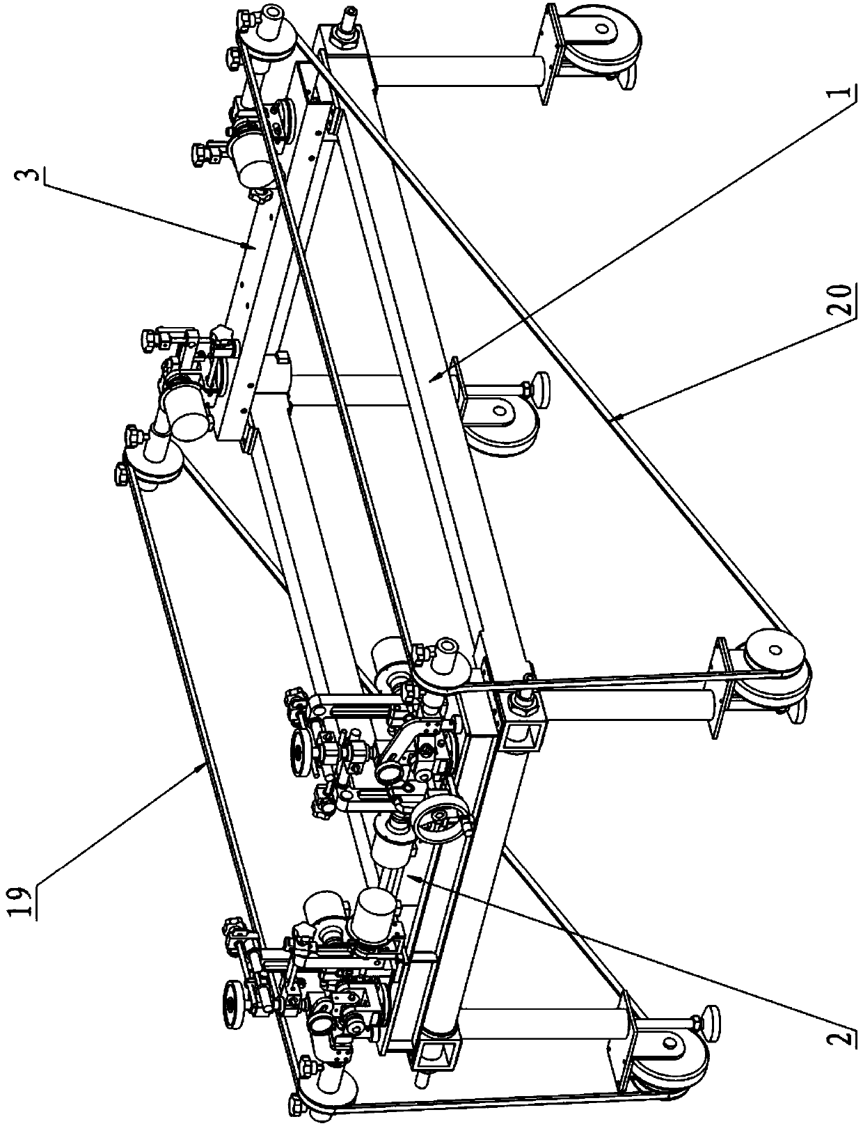 Four-wheel aligner calibrating device based on belt drive