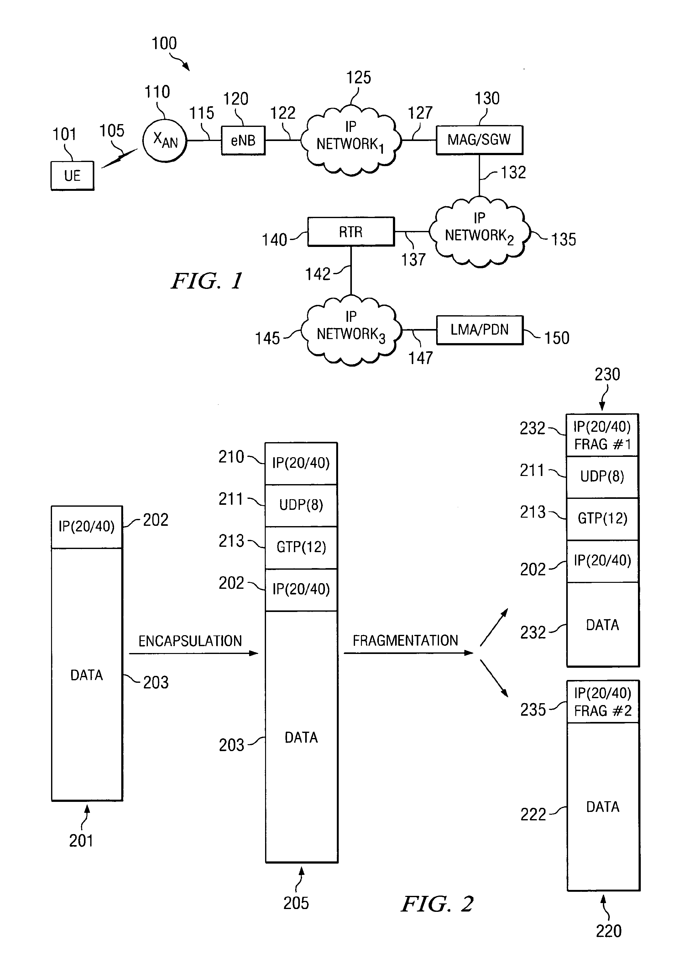 Method and System for Transmission of Fragmented Packets on a Packet-Based Communication Network