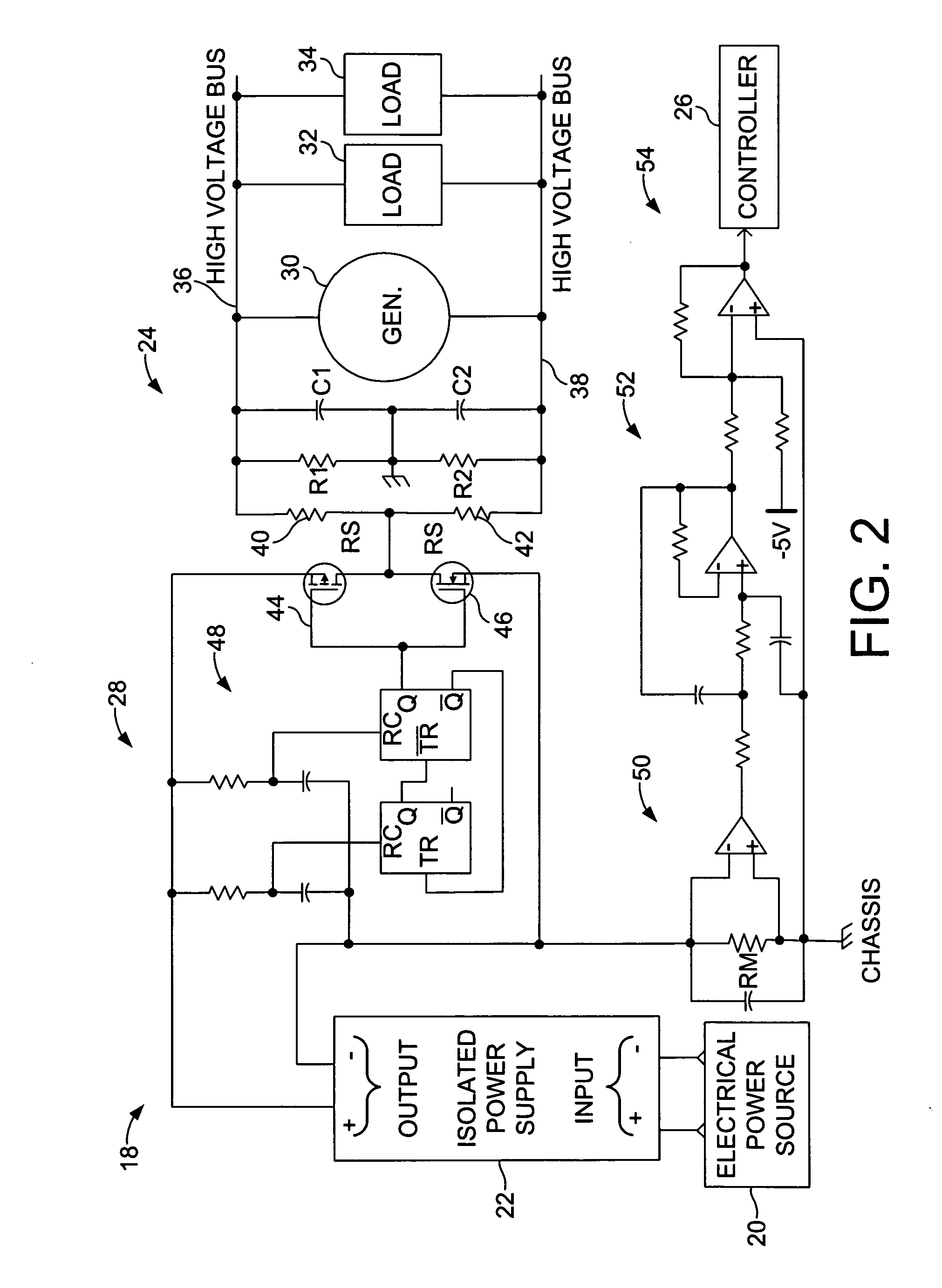 Apparatus and method of determining insulation resistance in an ungrounded mobile vehicle electrical bus system