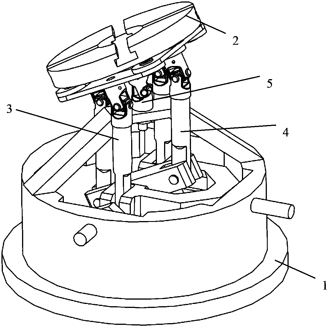 Spatial three-dimensional rotation parallel mechanism