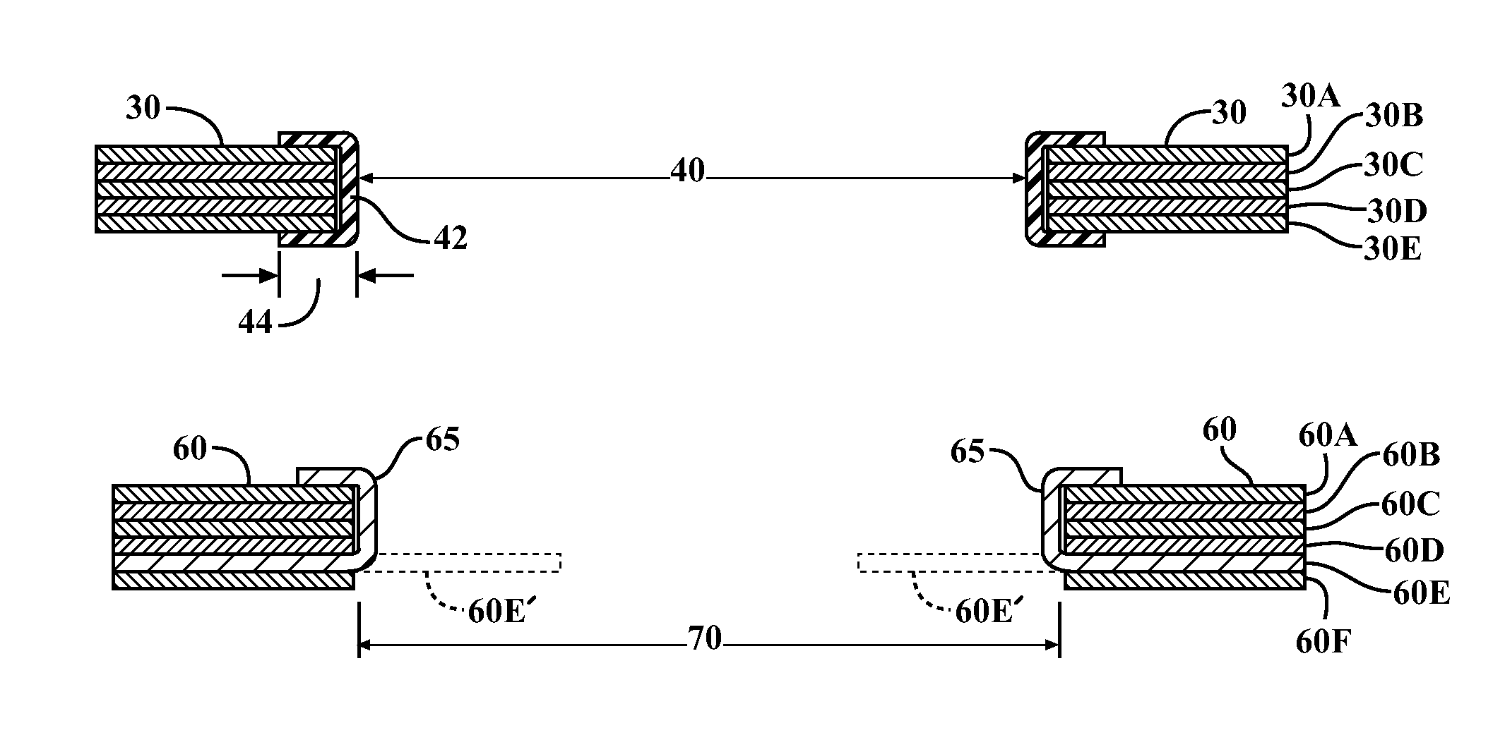 Cylinder head gaskets with push-rod eyelets