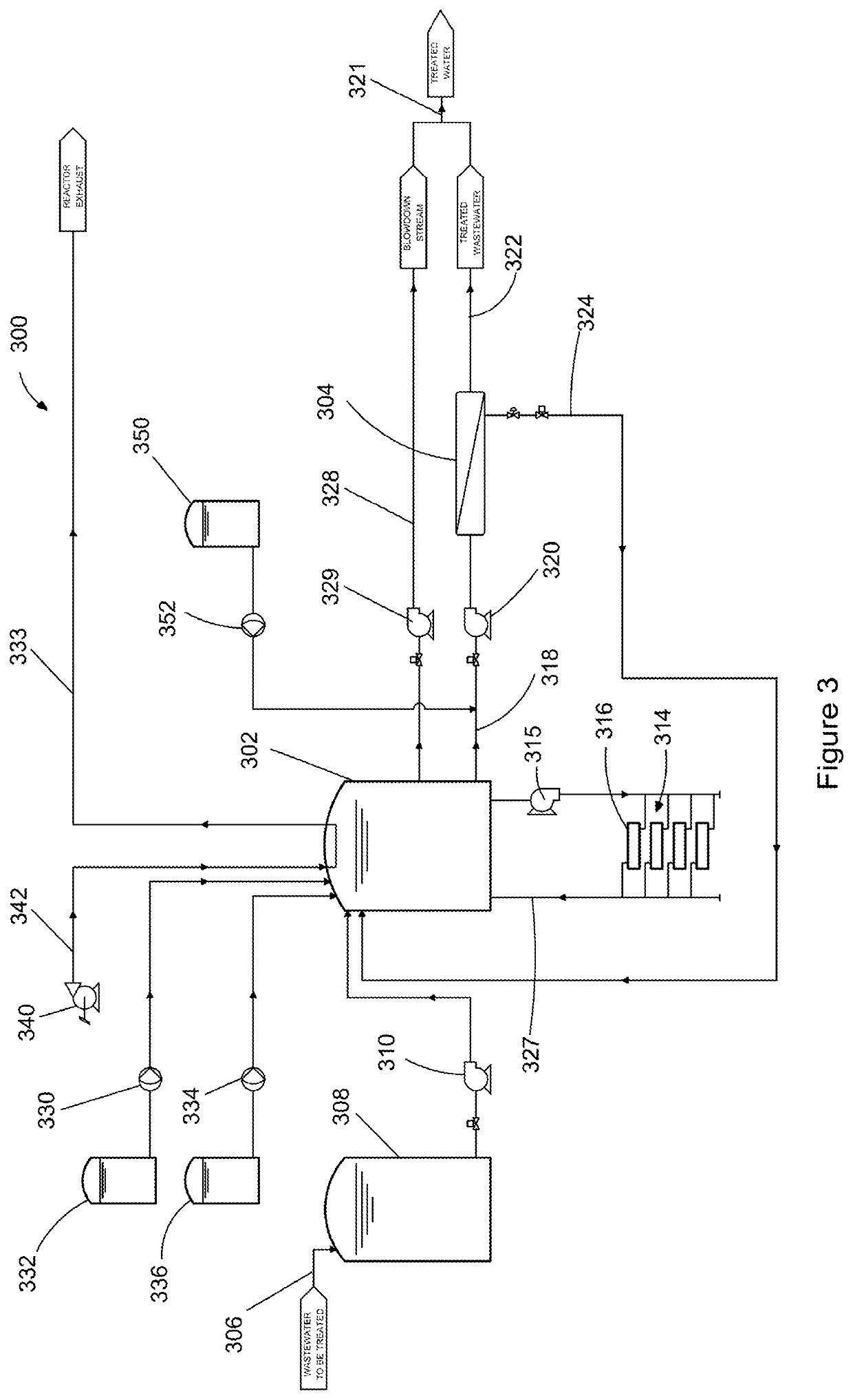 Electrochemical wastewater treatment system with control of selected compounds concentration in the reactor