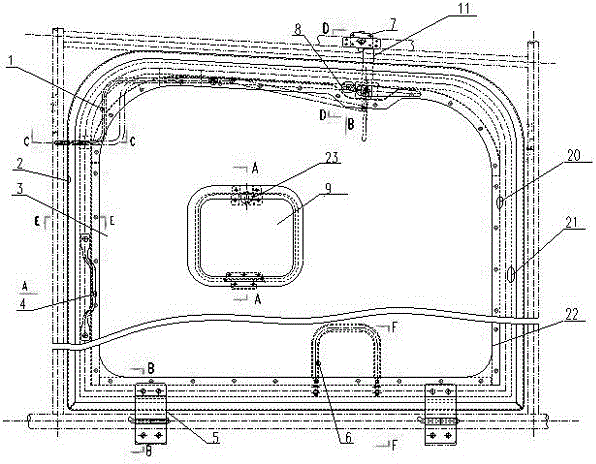 Glass compartment door structure of agriculture and forestry plane